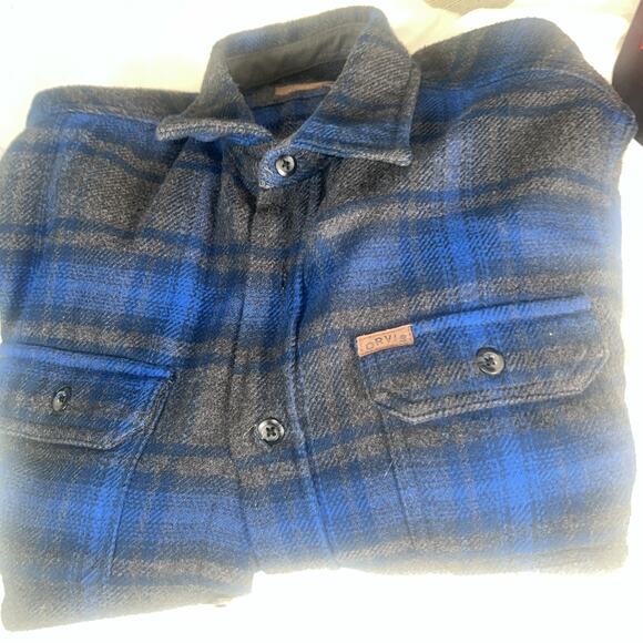 Orvis Heavy Duty Blue Flannel Shirt Size Medium - Picture 1 of 5